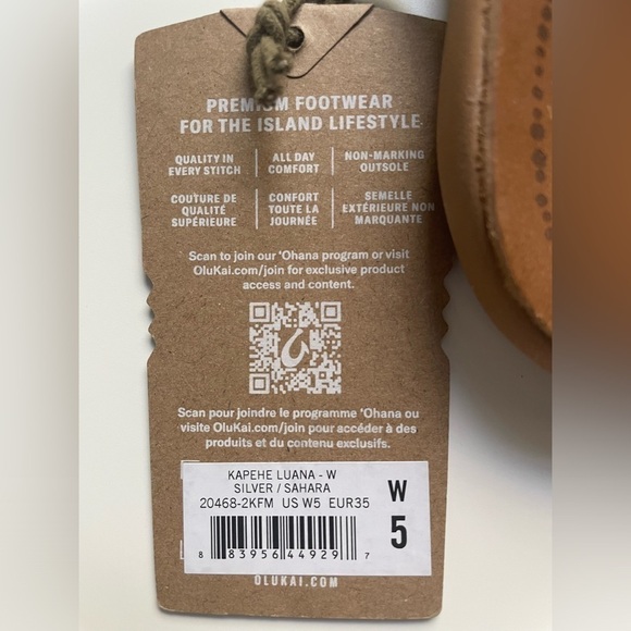 Olukai Women’s Kapehe Luana Sandals Footwear in Silver/Sahara Sz 5 NWT - Picture 4 of 4